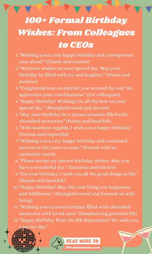 100+ Formal Birthday Wishes: From Colleagues to CEOs 2 Formal Birthday Wishes