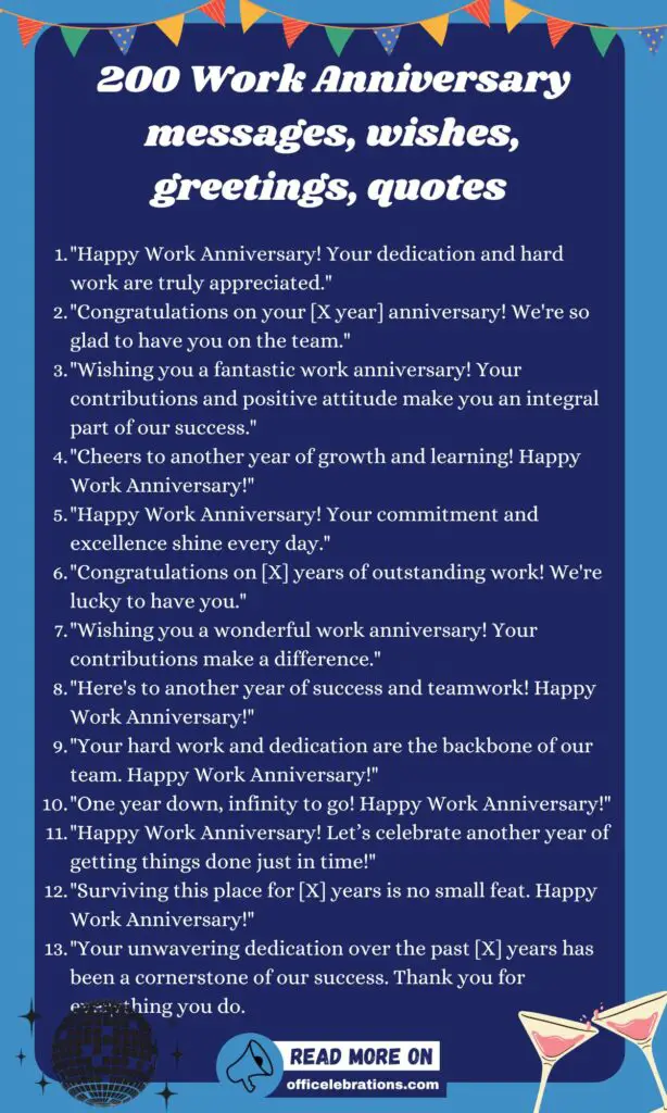 200 Work Anniversary messages, wishes, greetings, quotes and sayings to celebrate your employees, colleagues, friends, bosses milestones 2 Work Anniversary Messages